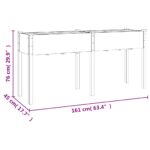 vidaXL Kvetináč s vložkou hnedý 161x45x76 cm jedľový masív – Obrázok 8