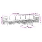 vidaXL 7-dielna záhradná sedacia sada s vankúšmi antracitová polyratan – Obrázok 9