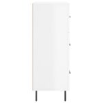 vidaXL Komoda lesklá biela 69,5x34x90 cm spracované drevo – Obrázok 7