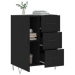 vidaXL Komoda čierna 69,5x34x90 cm kompozitné drevo – Obrázok 4