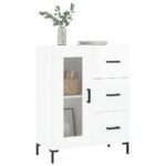 vidaXL Komoda lesklá biela 69,5x34x90 cm spracované drevo – Obrázok 3