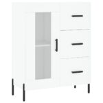 vidaXL Komoda biela 69,5x34x90 cm kompozitné drevo – Obrázok 2