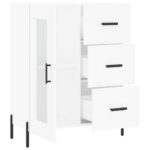 vidaXL Komoda biela 69,5x34x90 cm kompozitné drevo – Obrázok 6