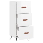 vidaXL Komoda lesklá biela 34,5x34x90 cm spracované drevo – Obrázok 5