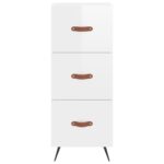 vidaXL Komoda lesklá biela 34,5x34x90 cm spracované drevo – Obrázok 6