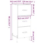 vidaXL Komoda sivý dub sonoma 34,5x34x90 cm spracované drevo – Obrázok 12