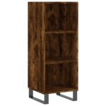 vidaXL Komoda dymový dub 34,5x32,5x90 cm kompozitné drevo – Obrázok 2
