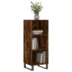 vidaXL Komoda dymový dub 34,5x32,5x90 cm kompozitné drevo – Obrázok 3
