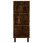 vidaXL Komoda dymový dub 34,5x32,5x90 cm kompozitné drevo – Obrázok 4