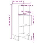 vidaXL Komoda dymový dub 34,5x32,5x90 cm kompozitné drevo – Obrázok 9