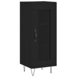 vidaXL Komoda čierna 34,5x34x90 cm spracované drevo – Obrázok 2