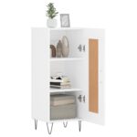 vidaXL Komoda biela 34,5x34x90 cm spracované drevo – Obrázok 4