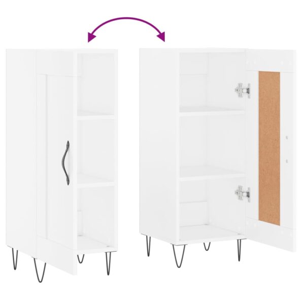 vidaXL Komoda biela 34,5x34x90 cm spracované drevo – Obrázok 9