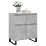 vidaXL Komoda betónovo sivá 60x35x70 cm spracované drevo – Obrázok 3