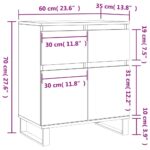 vidaXL Komoda betónovo sivá 60x35x70 cm spracované drevo – Obrázok 11