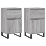 vidaXL Komody 2 ks sivý dub sonoma 40x35x70 cm kompozitné drevo – Obrázok 2
