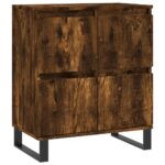vidaXL Komoda dymový dub 60x35x70 cm spracované drevo – Obrázok 2