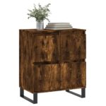 vidaXL Komoda dymový dub 60x35x70 cm spracované drevo – Obrázok 3
