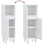 vidaXL Skrinka do kúpeľne biela 30x30x100 cm kompozitné drevo – Obrázok 9