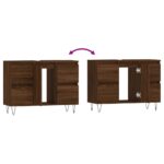 vidaXL Kúpeľňová skrinka hnedý dub 80x33x60 cm kompozitné drevo – Obrázok 8