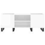 vidaXL Skrinka na platne lesklá biela 121x38x48 cm kompozitné drevo – Obrázok 4