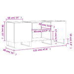 vidaXL Skrinka na platne lesklá biela 121x38x48 cm kompozitné drevo – Obrázok 9