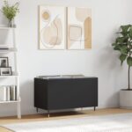 vidaXL Skrinka na platne čierna 74,5x38x48 cm kompozitné drevo