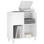 vidaXL Skrinka na platne lesklá biela 84,5x38x89 cm kompozitné drevo – Obrázok 3