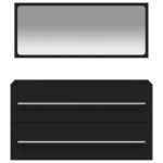 vidXL Kúpeľňová skrinka so zrkadlom čierna kompozitné drevo – Obrázok 5