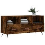 vidaXL TV skrinka dymový dub 102x36x50 cm kompozitné drevo – Obrázok 3