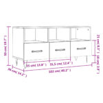 vidaXL TV skrinka hnedý dub 102x36x50 cm kompozitné drevo – Obrázok 12
