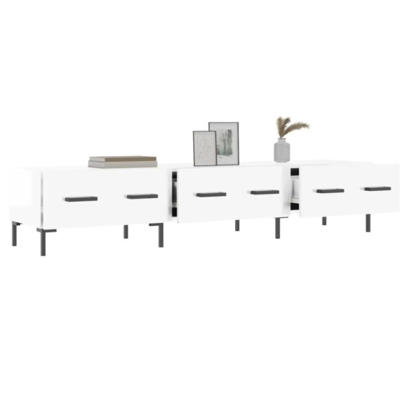vidaXL TV skrinka, lesklá biela 150x36x30 cm, kompozitné drevo – Obrázok 4