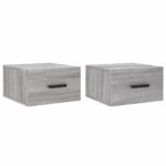 vidaXL Nástenné nočné stolíky 2 ks sivé sonoma 35x35x20 cm – Obrázok 2