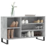 vidaXL Botník betónovo sivý 102x36x60 cm spracované drevo – Obrázok 3