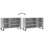 vidaXL Botník betónovo sivý 102x36x60 cm spracované drevo – Obrázok 7