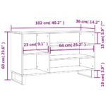 vidaXL Botník betónovo sivý 102x36x60 cm spracované drevo – Obrázok 10