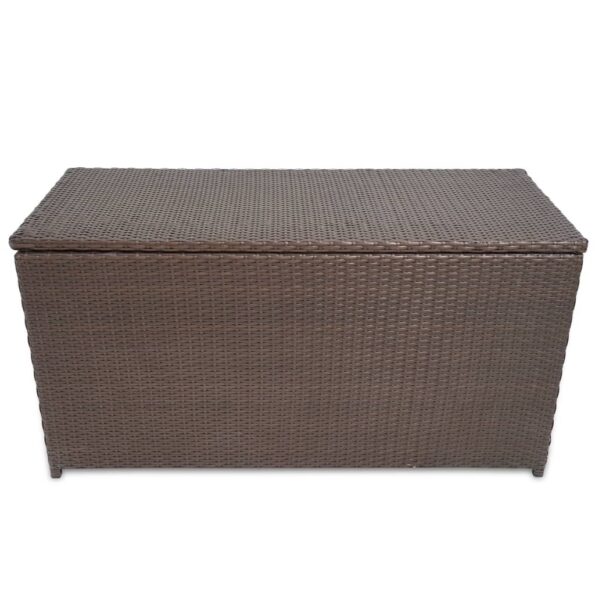 vidaXL Záhradný úložný box hnedý 120x50x60 cm polyratanový – Obrázok 2
