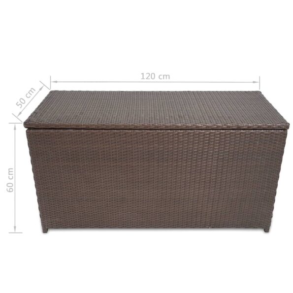 vidaXL Záhradný úložný box hnedý 120x50x60 cm polyratanový – Obrázok 5