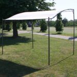 vidaXL Krémovo biely altánok s baldachýnom – Obrázok 3