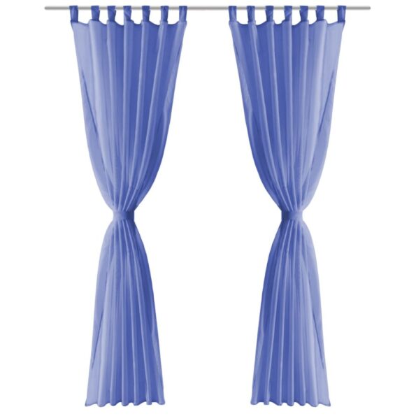 vidaXL Záves z látky voál, 2 ks, 140 x 225 cm, kráľovský modrý – Obrázok 3