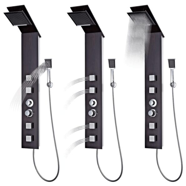 vidaXL Hnedý sprchový panel, sklenený dizajn – Obrázok 3