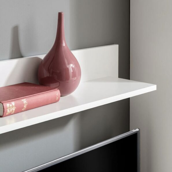 vidaXL 5-dielna obývacia/TV stena s LED osvetlením, biela – Obrázok 3