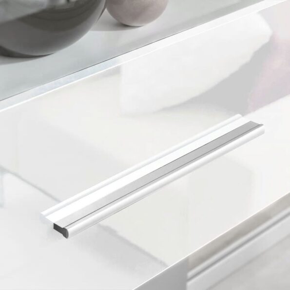 vidaXL 5-dielna obývacia/TV stena s LED osvetlením, biela – Obrázok 4