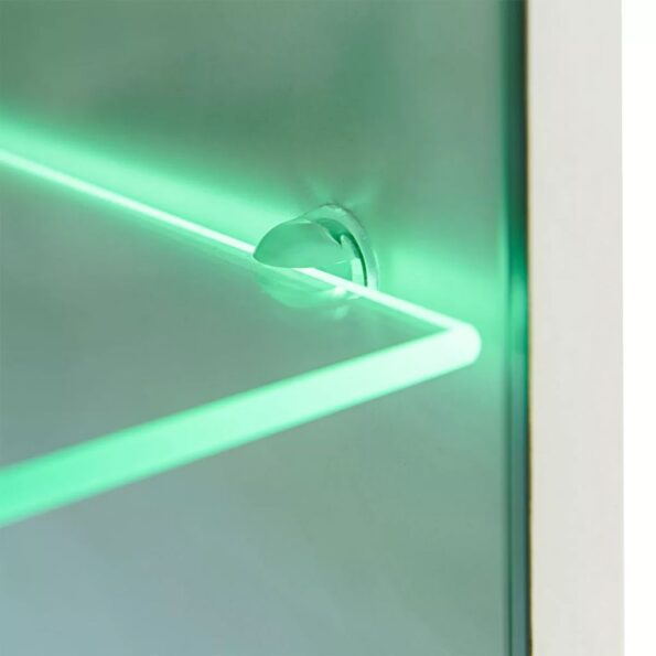 vidaXL 5-dielna obývacia/TV stena s LED osvetlením, biela – Obrázok 6