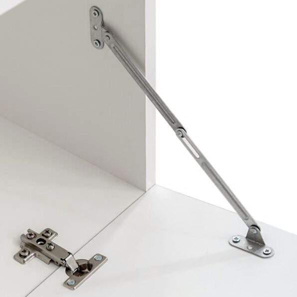 vidaXL 5-dielna obývacia/TV stena s LED osvetlením, biela – Obrázok 8