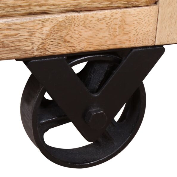 vidaXL Konferenčný stolík zo surového mangového dreva, 70x70x40 cm – Obrázok 12