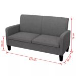 vidaXL Dvojmiestna pohovka, 135x65x76 cm, tmavosivá – Obrázok 4