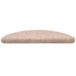 vidaXL Samolepiace nášľapy na schody, 15 ks, kobercové, 56x17x3cm, hnedé – Obrázok 4