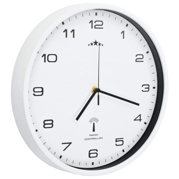 VXL8718475589679_g_en_hd_3.jpg vidaXL Rádiom ovládané nástenné hodiny s pohonom Quartz biele 31 cm – Obrázok 4