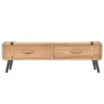 vidaXL TV skrinka, masívne jedľové drevo, 120x33x35 cm – Obrázok 3